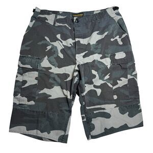 Camo Cargo Shorts Mens L Long Ripstop Tactical Fish Hiking Military Y2K